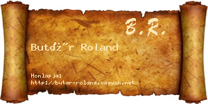 Butár Roland névjegykártya
